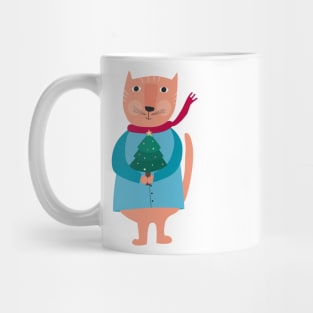 Cat with christmas tree Mug